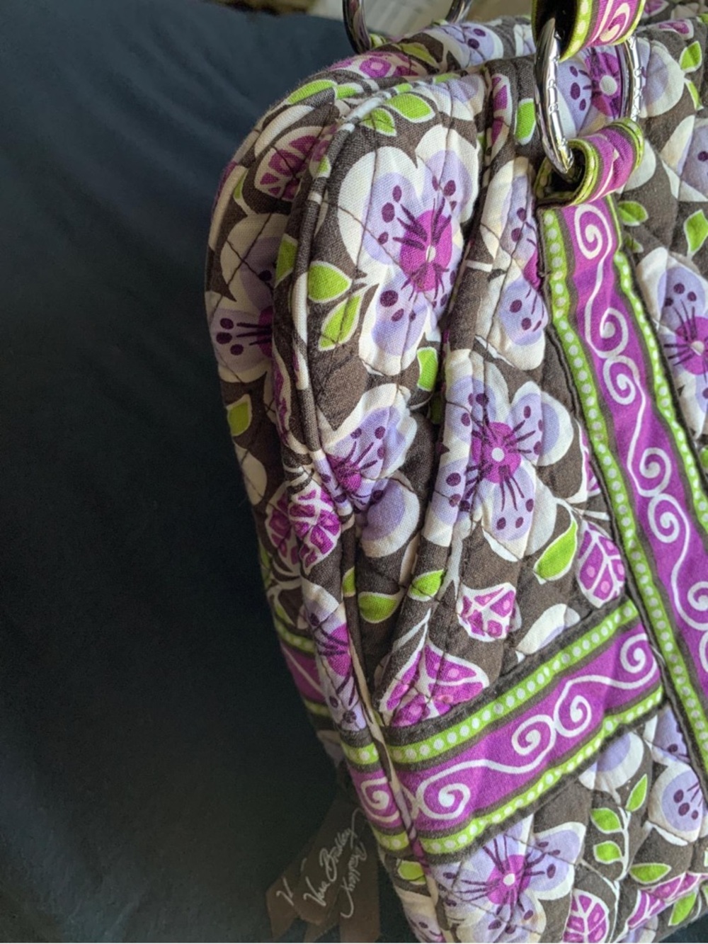 Vera Bradley Purple Floral Quilted Shoulder Bag - Picture 13 of 16